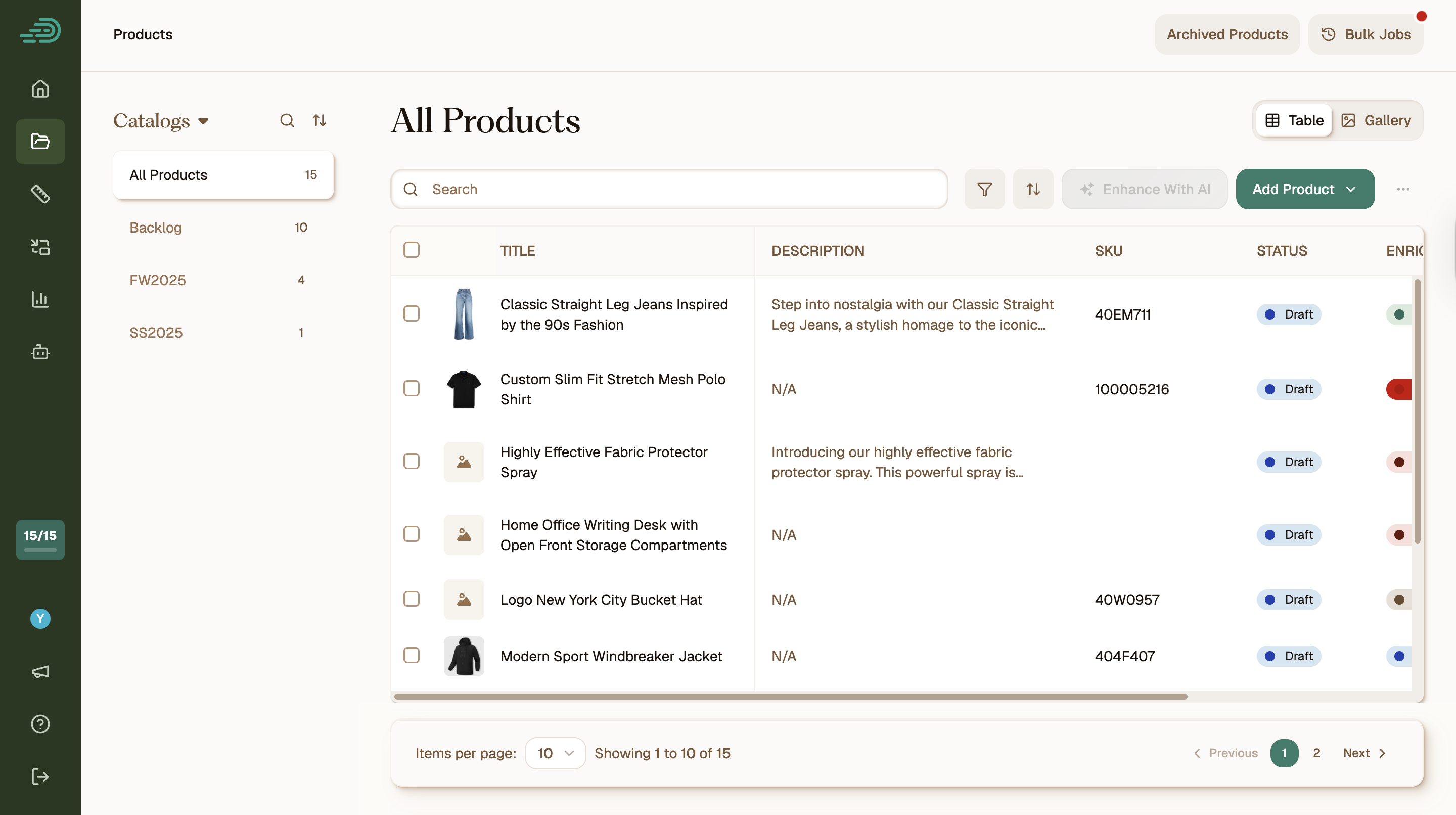 product catalog